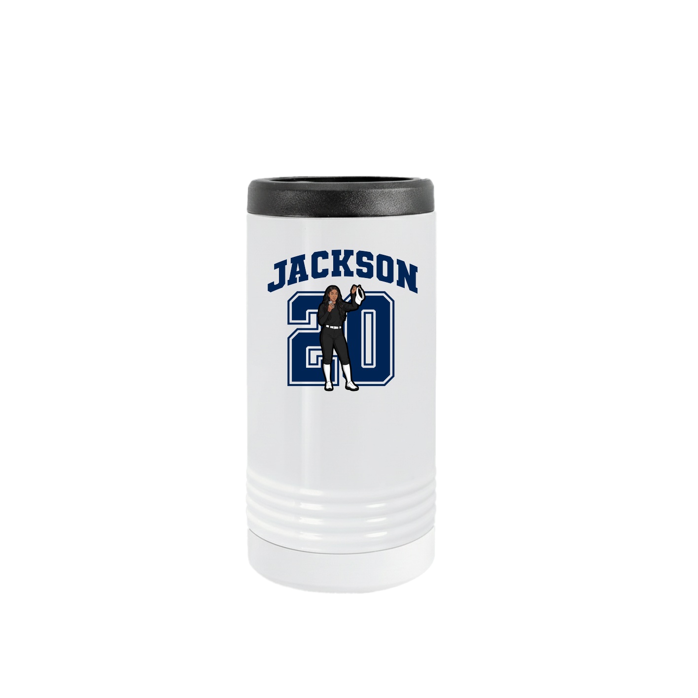 Slim Beverage Holder — Number in White