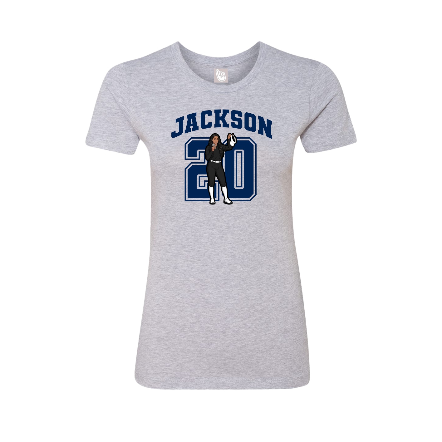 Fitted Women's Tee — Number in Grey
