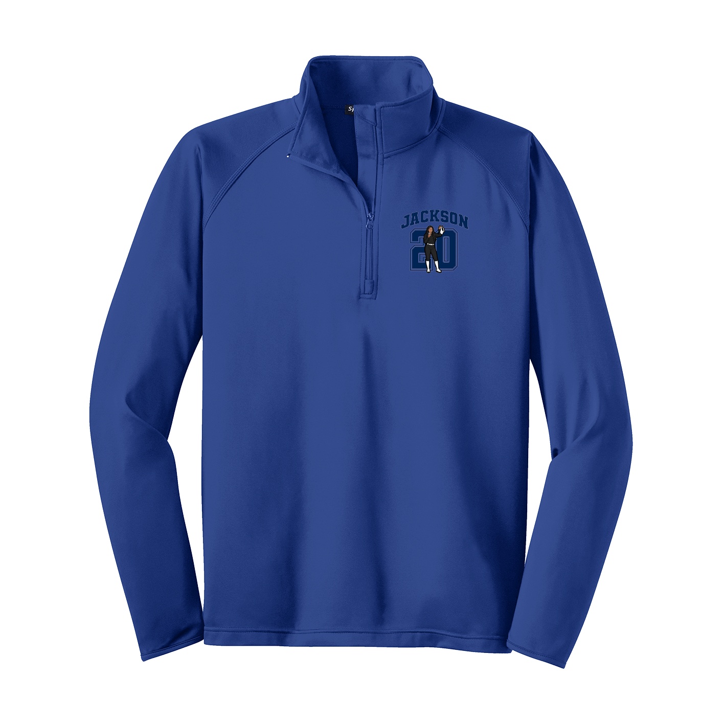 Q-Zip Pullover — Number in Royal