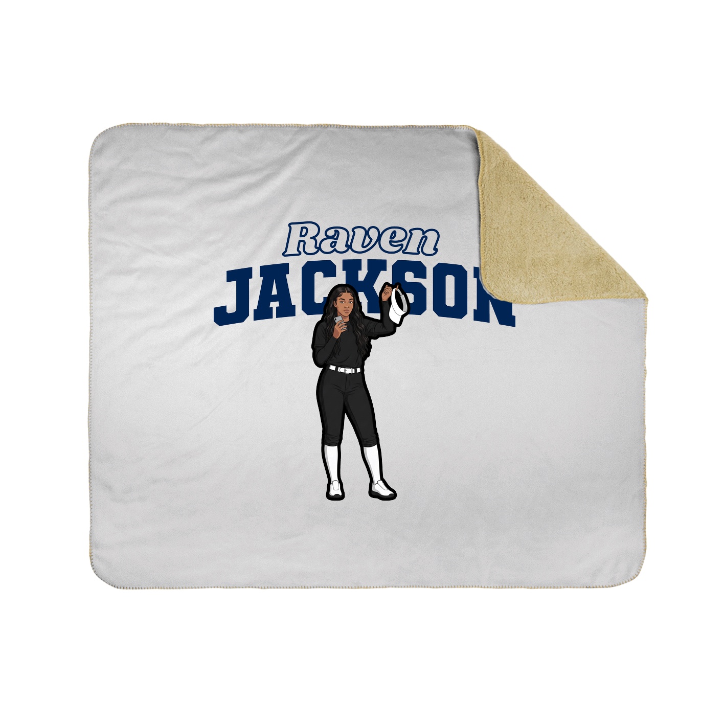 Throw Blanket — Name Arch in White
