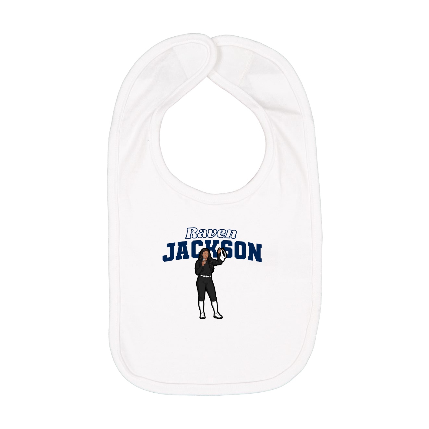 Infant Bib — Name Arch in White