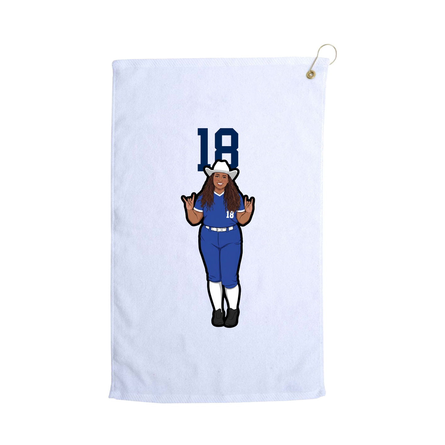 Golf Towel — Number Top in White