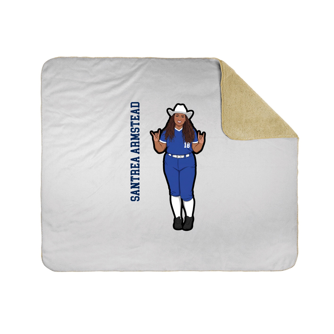 Throw Blanket — Name Vertical in White