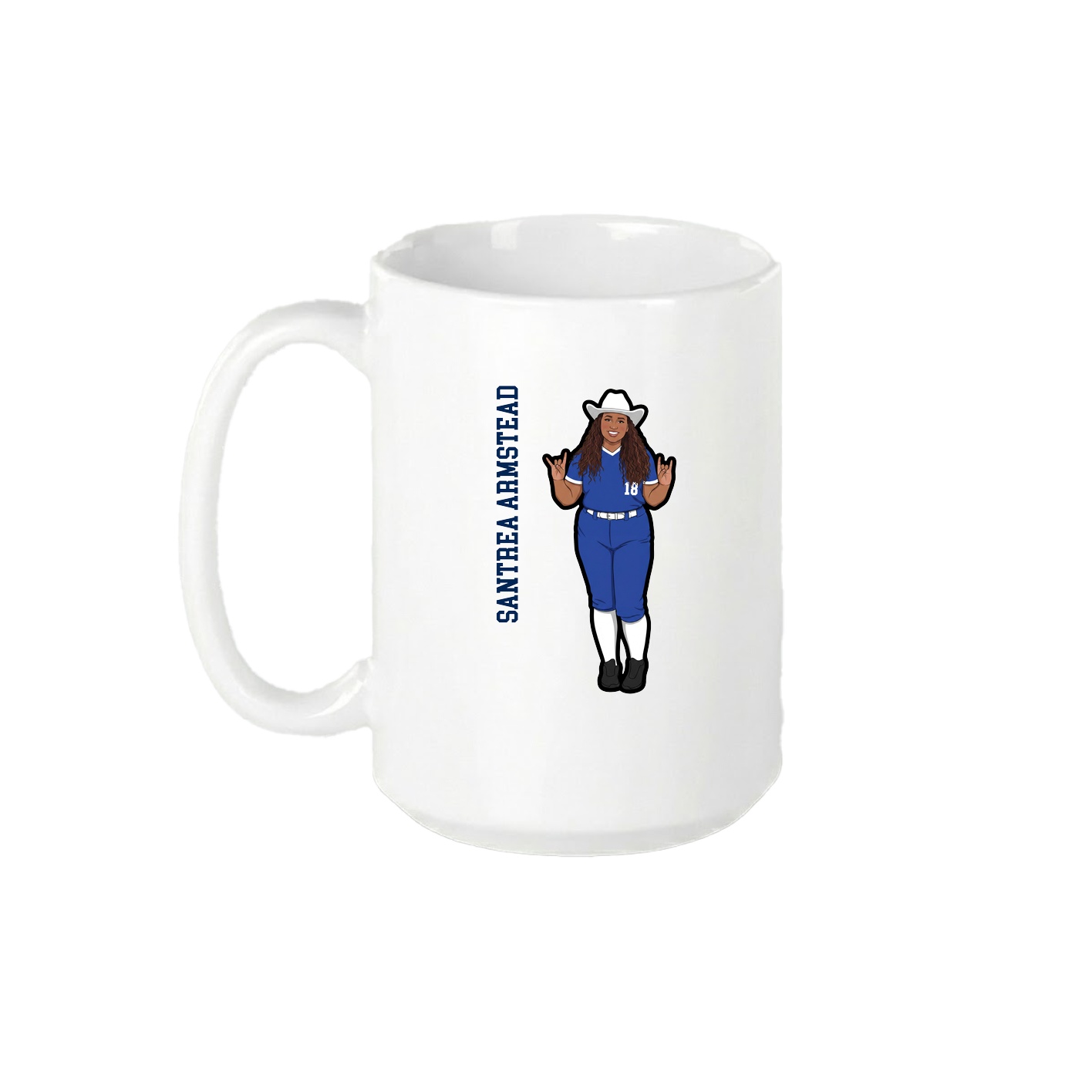 15oz Coffee Mug — Name Vertical in White