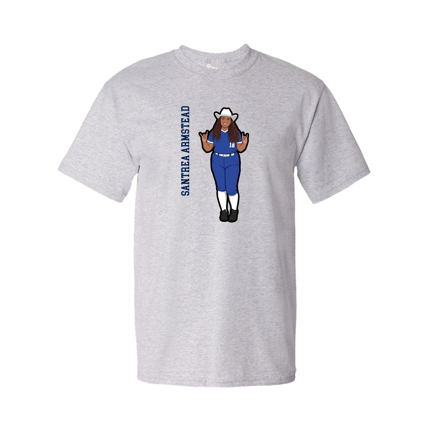 Youth Tee — Name Vertical in Grey