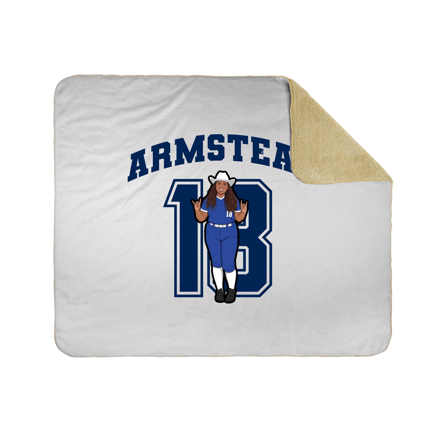 Throw Blanket — Number in White