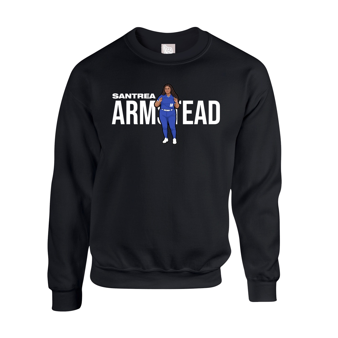 Fleece Crew — Player Name in Black