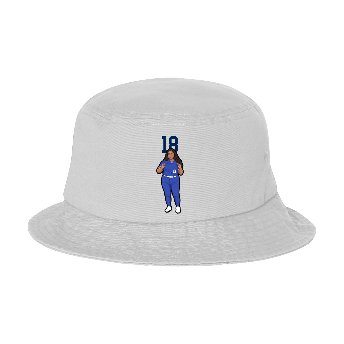 Bucket Cap — Number Top in White