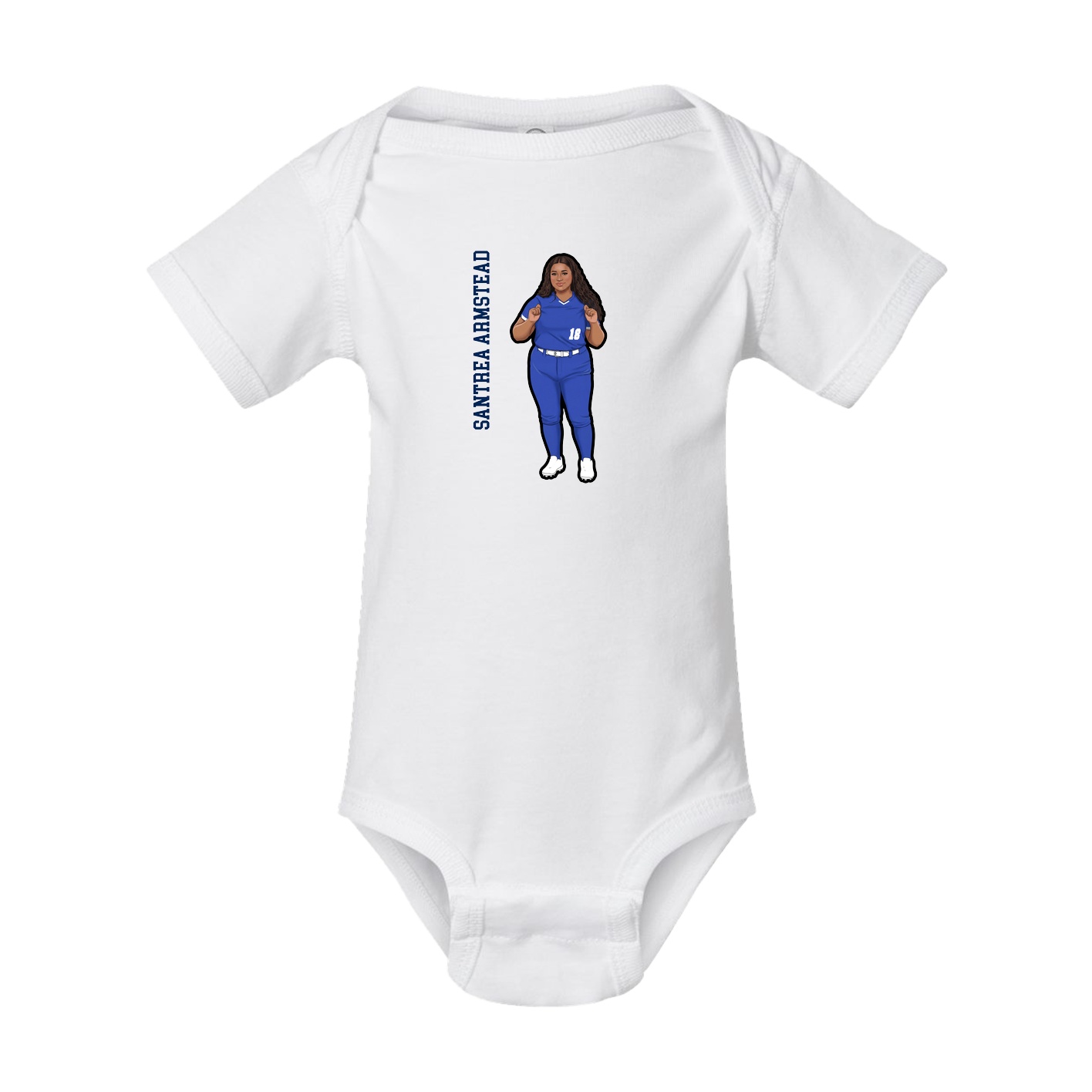 Baby Onesie — Name Vertical in White