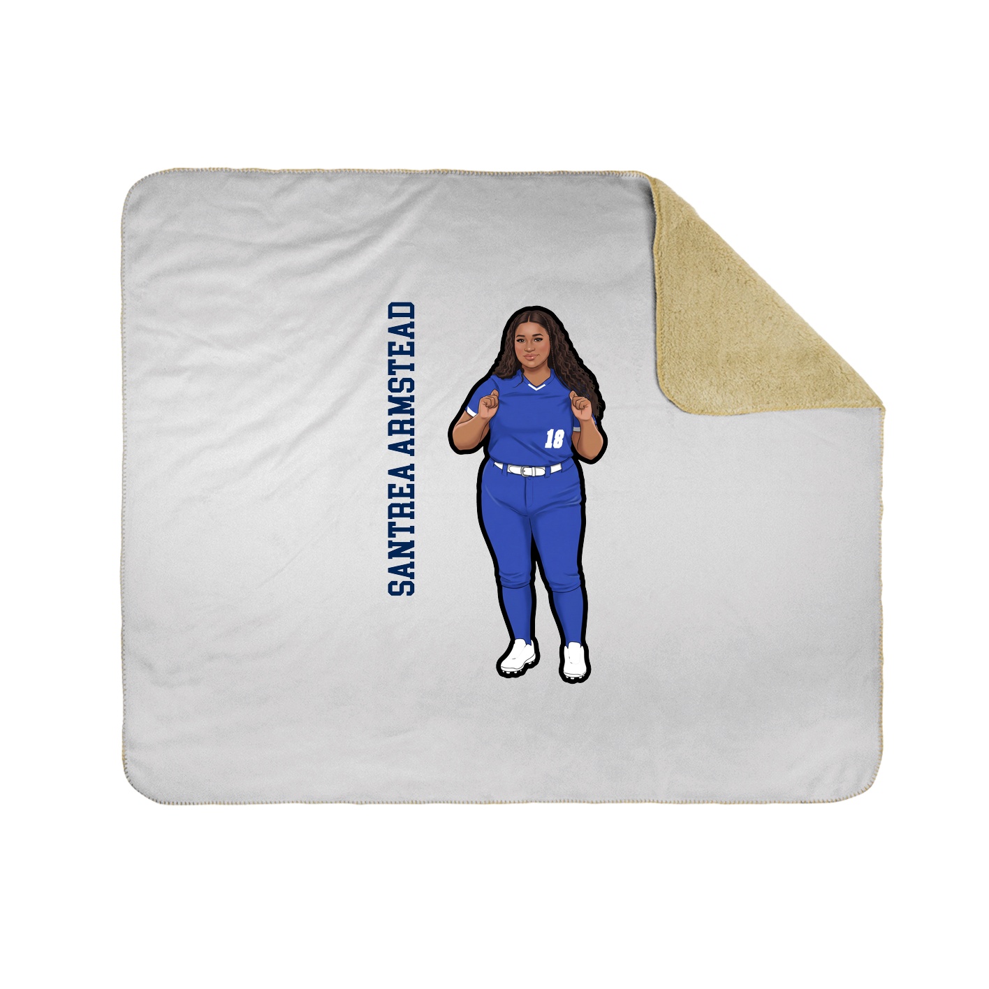 Throw Blanket — Name Vertical in White