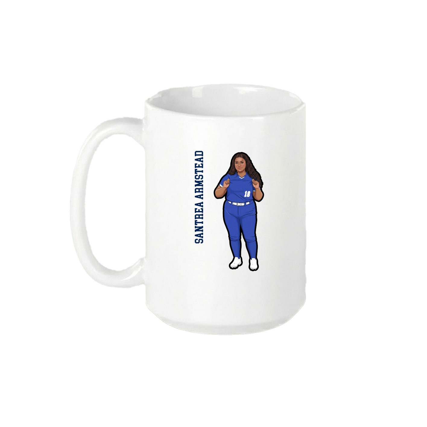 15oz Coffee Mug — Name Vertical in White