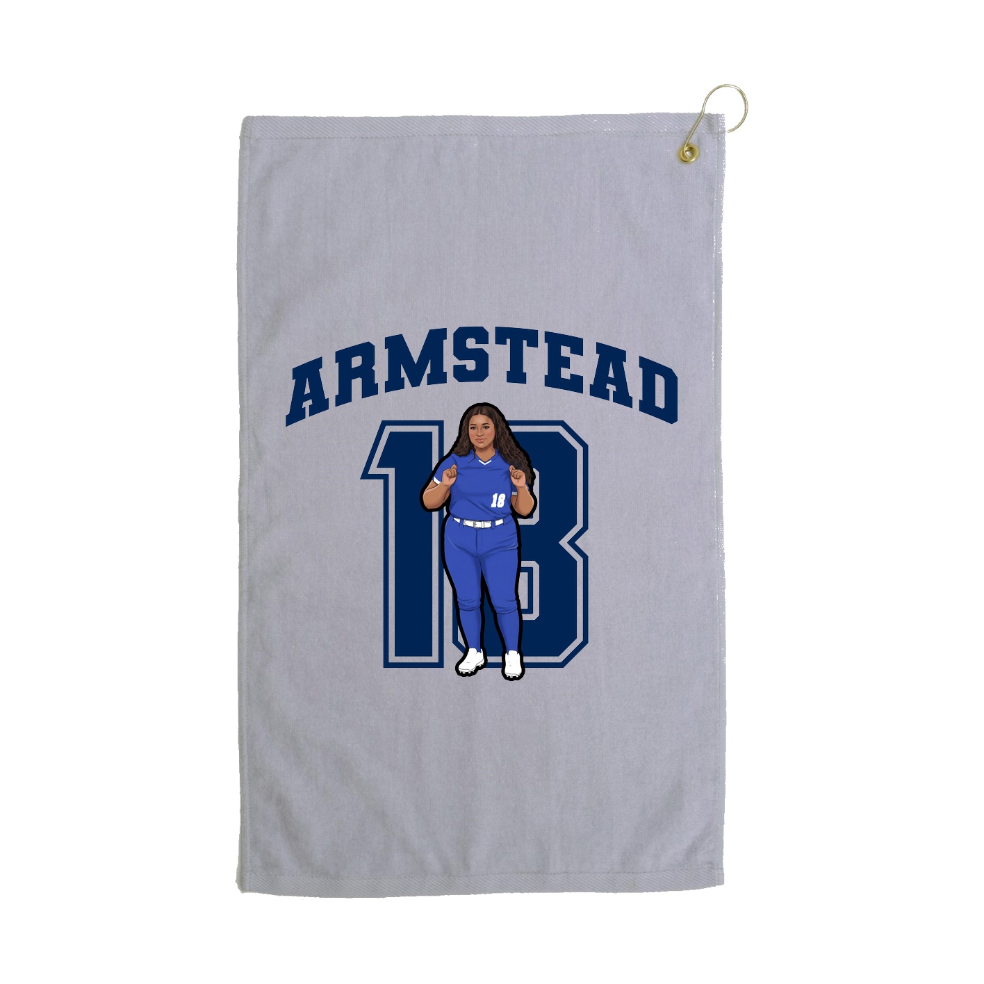 Golf Towel — Number in Grey