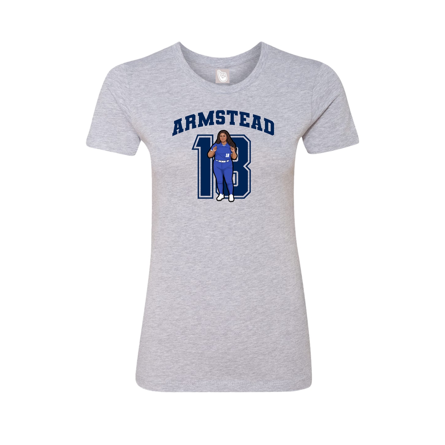 Fitted Women's Tee — Number in Grey