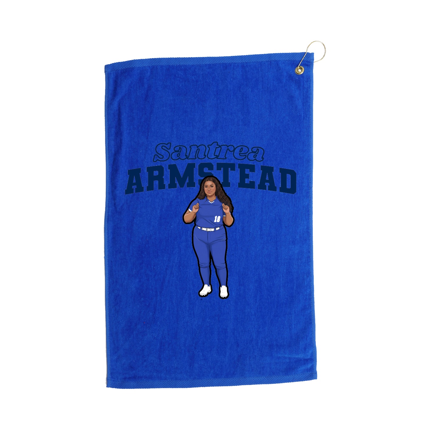 Golf Towel — Name Arch in Royal
