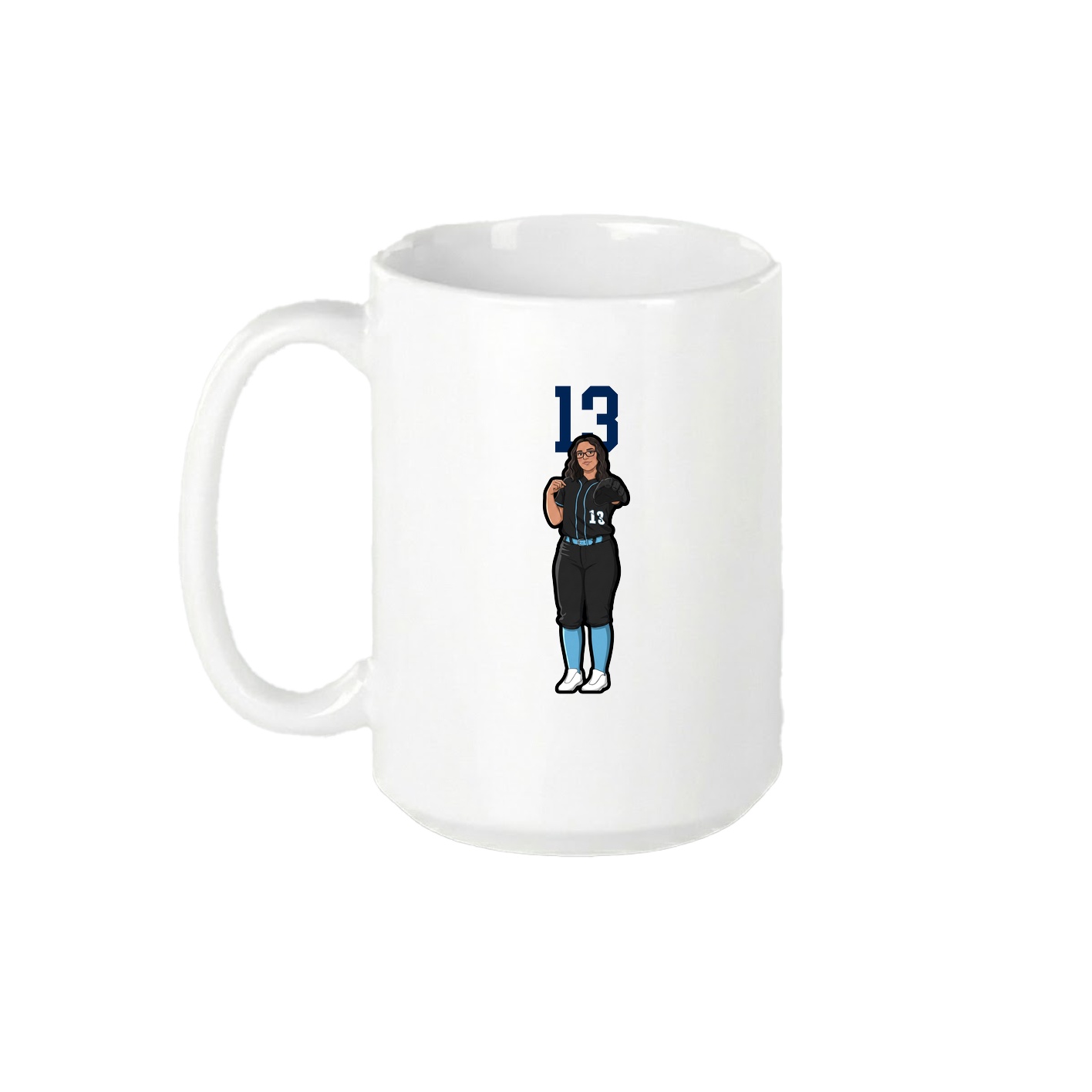 15oz Coffee Mug — Number Top in White