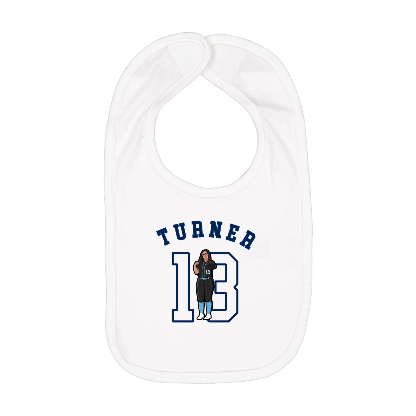 Infant Bib — Shirsey Arch in White