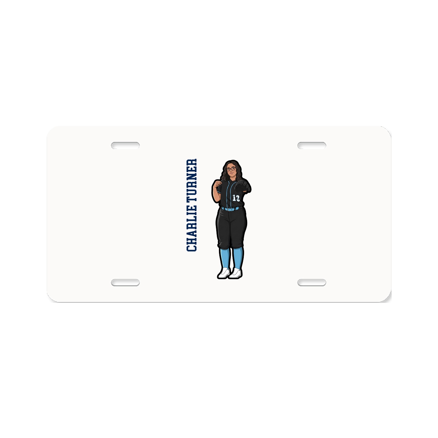License Plate — Name Vertical in Classic