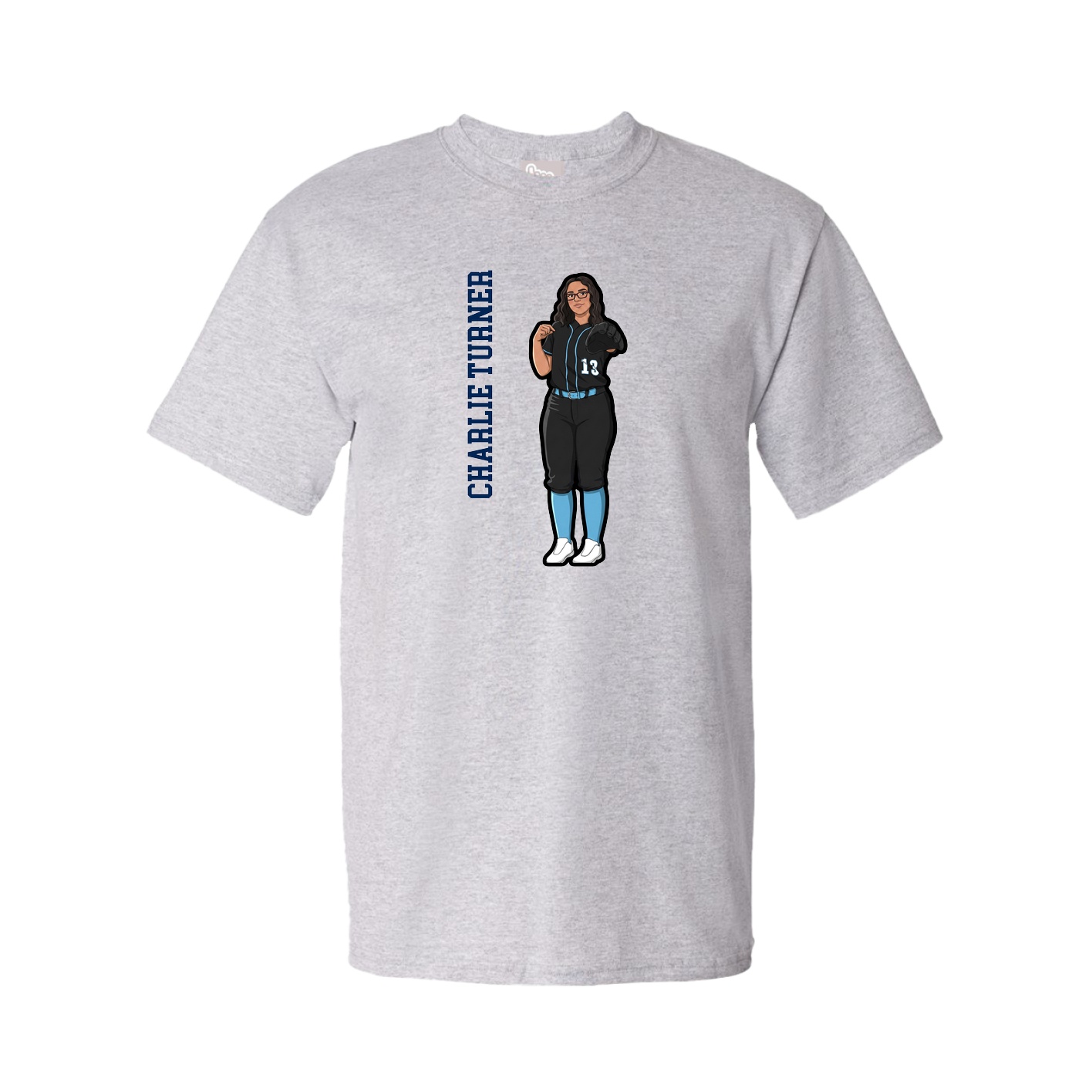 Tee — Name Vertical in Grey