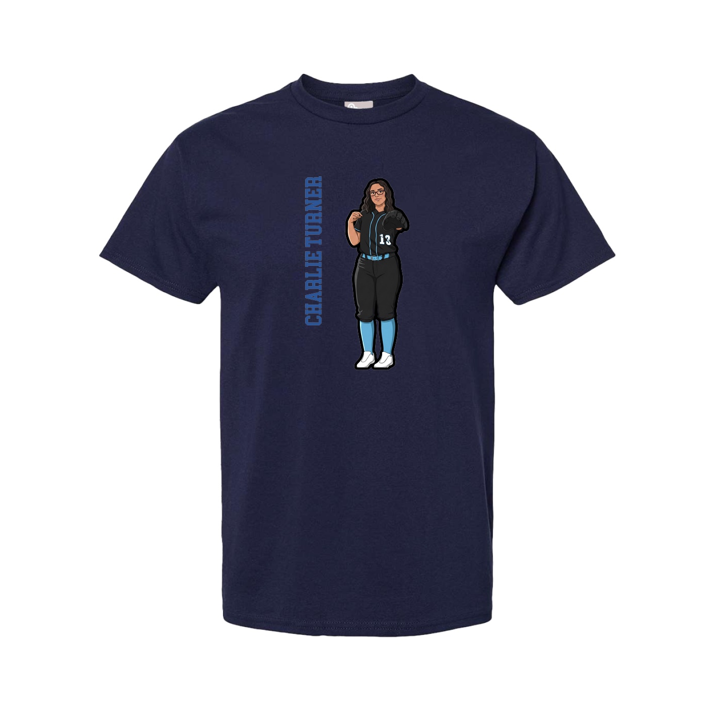 Youth Tee — Name Vertical in Navy