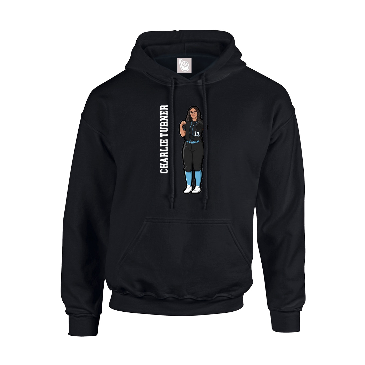 Youth Hoodie — Name Vertical in Black