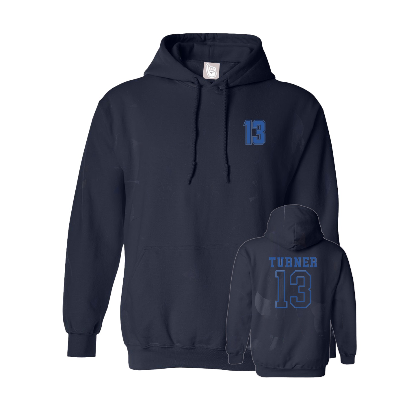 Youth Hoodie — Chest Back in Navy