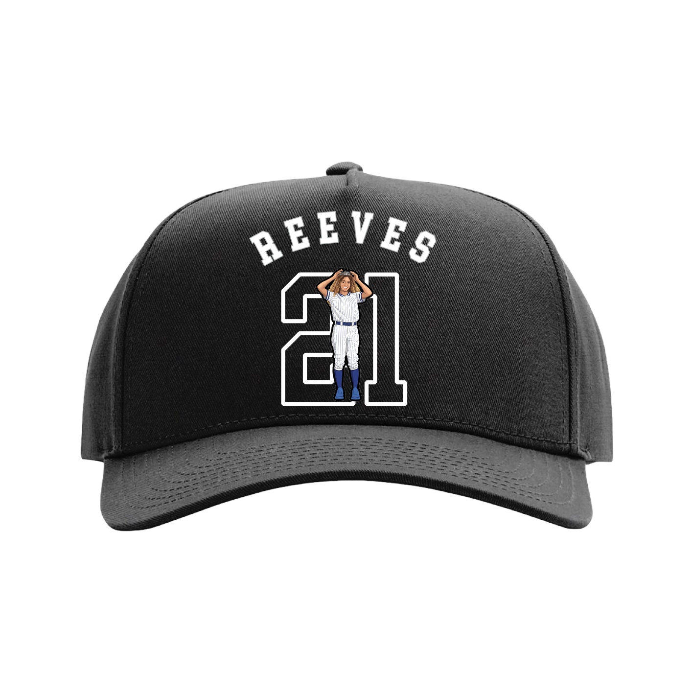 Full Fabric Five-Panel Champ Cap — Shirsey Arch in Black