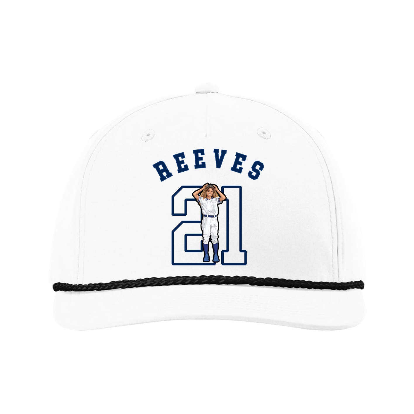 Five-Panel Classic Rope Cap — Shirsey Arch in White