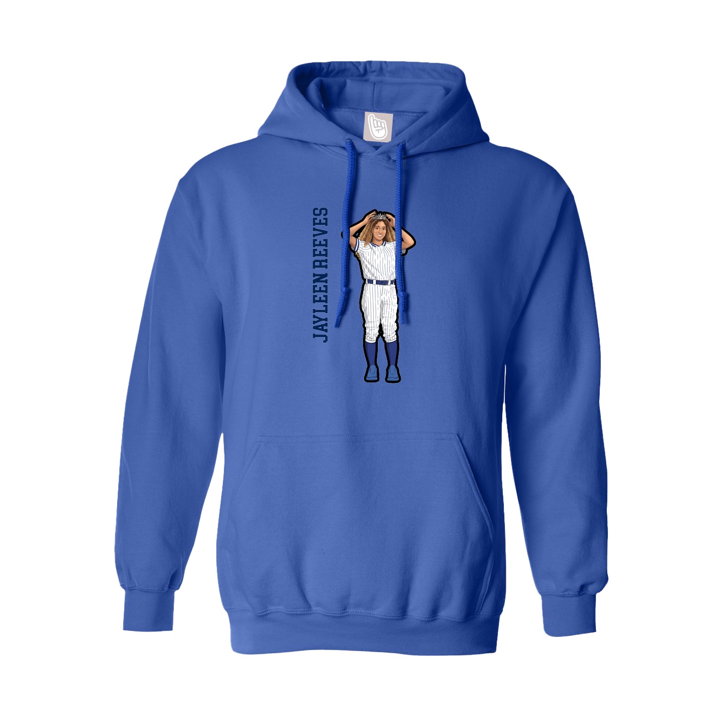 Youth Hoodie — Name Vertical in Royal