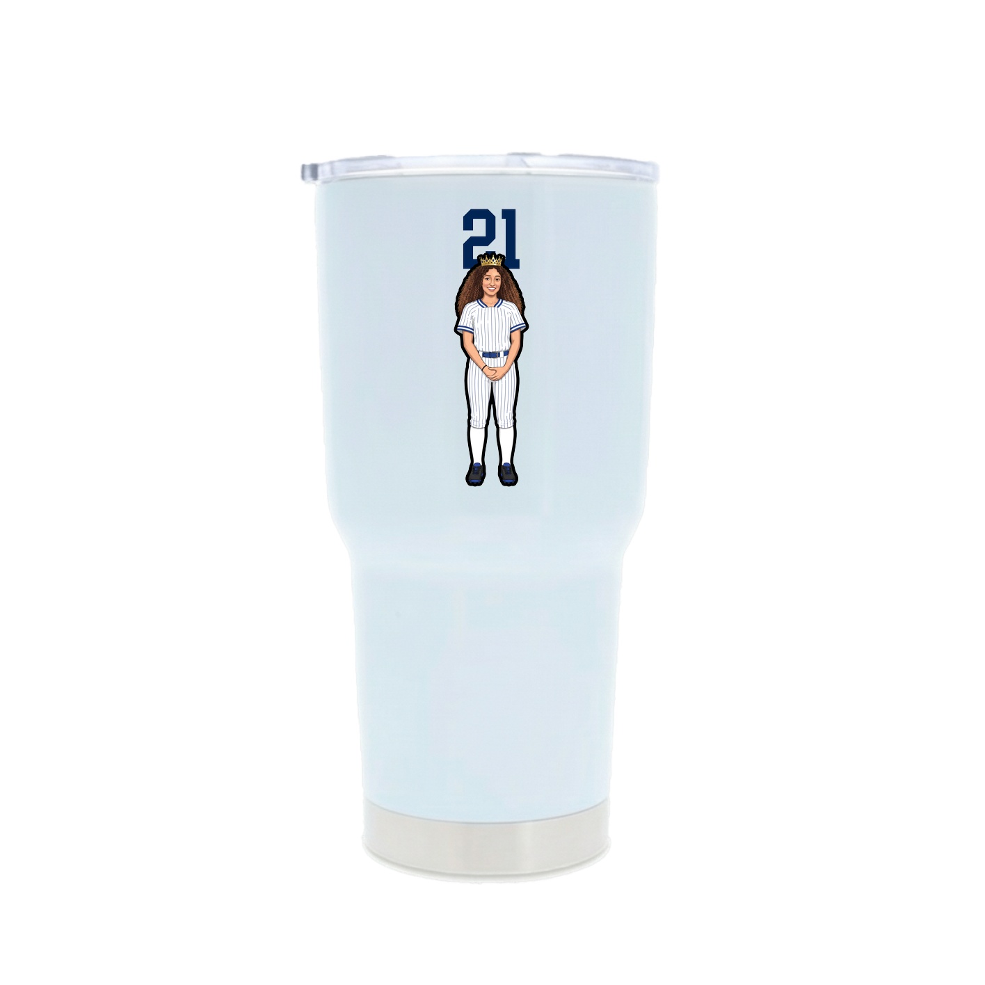 30oz Stainless Steel Tumbler — Number Top in White