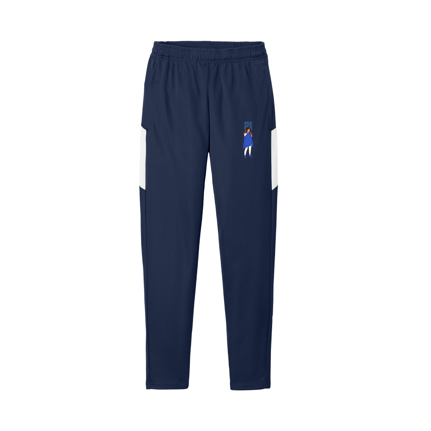 Team Travel Pant — Number Top in Navy/White