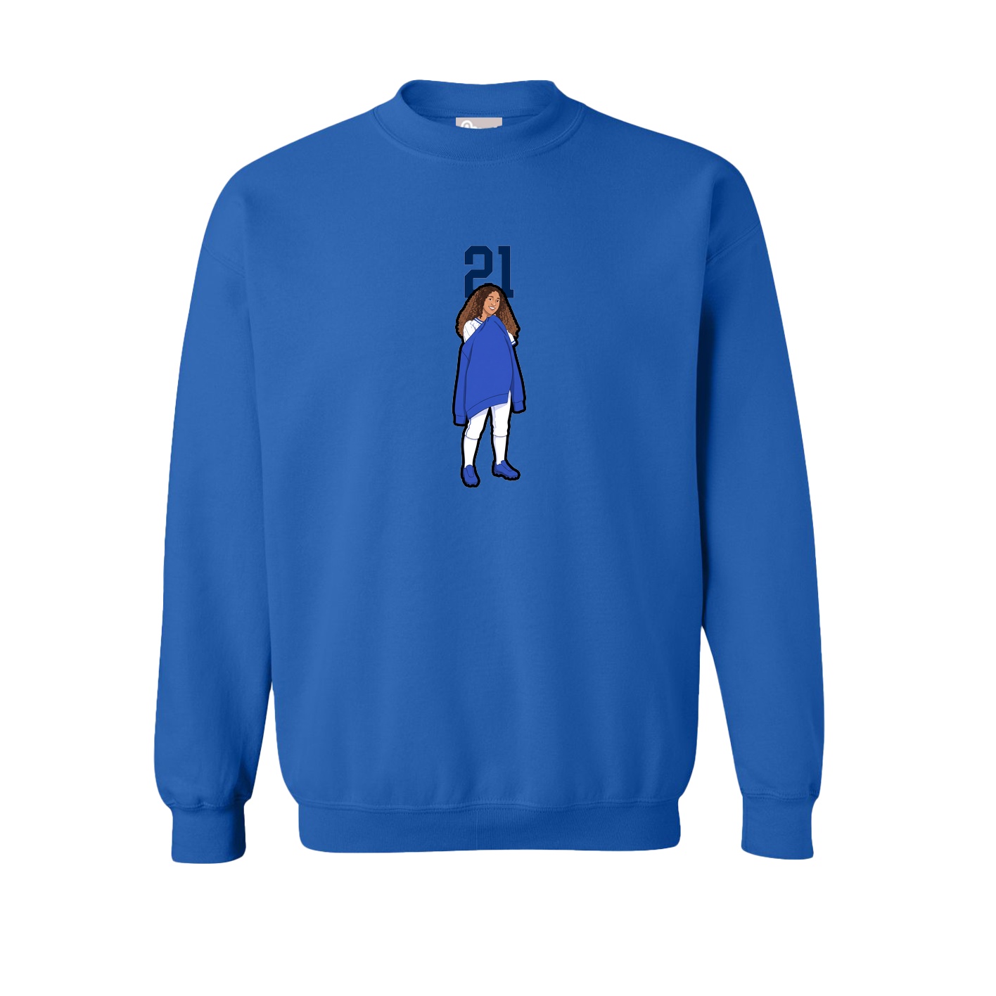 Fleece Crew — Number Top in Royal