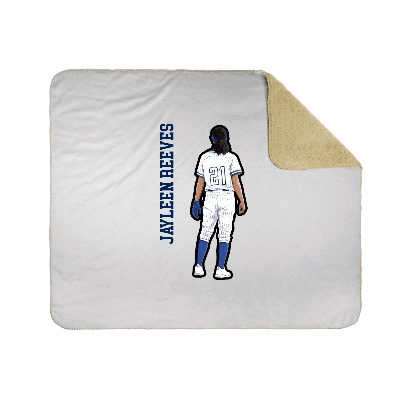 Throw Blanket — Name Vertical in White