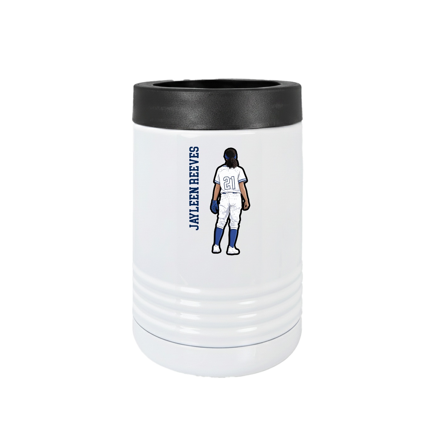 Beverage Holder — Name Vertical in White