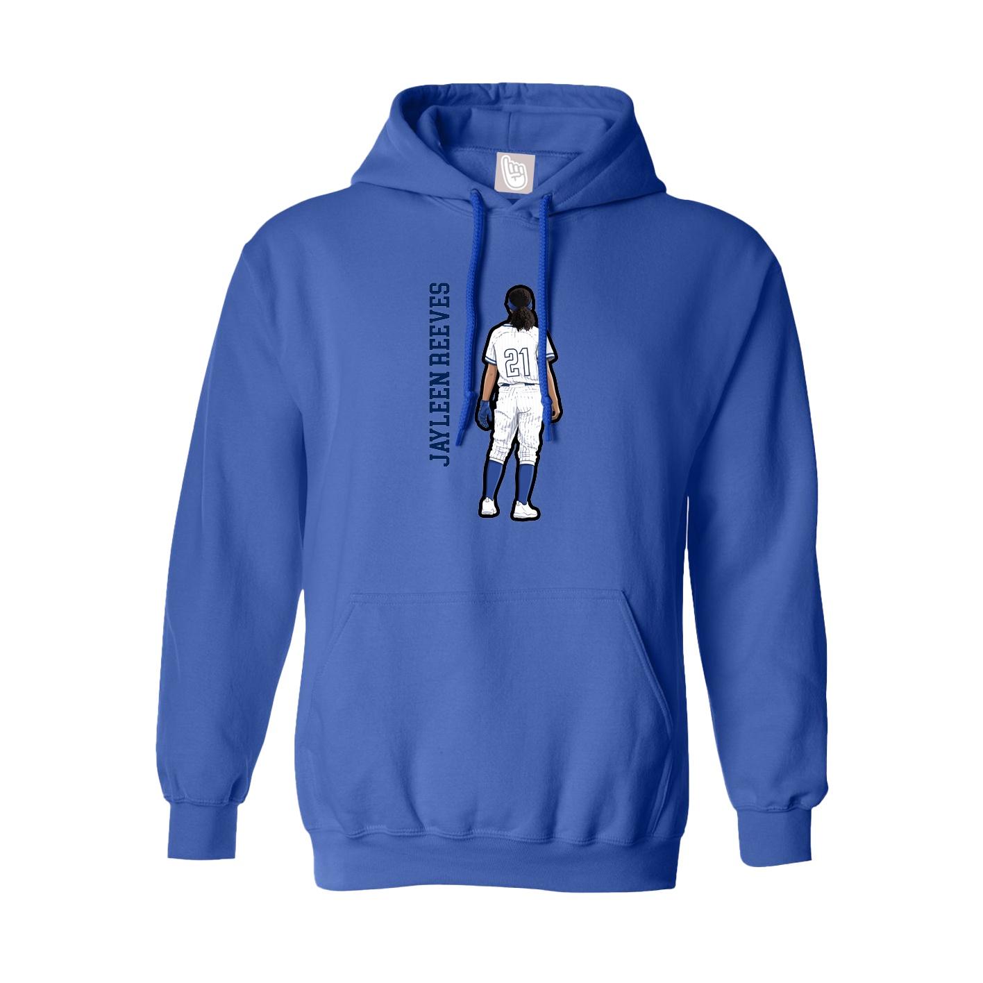 Youth Hoodie — Name Vertical in Royal