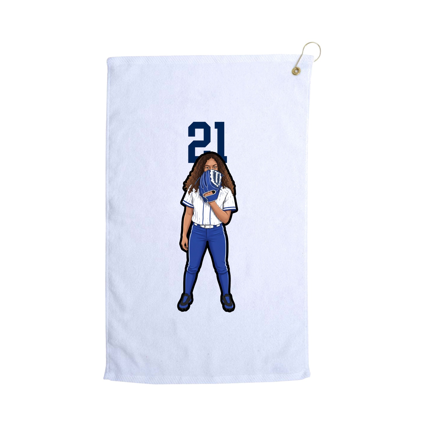 Golf Towel — Number Top in White