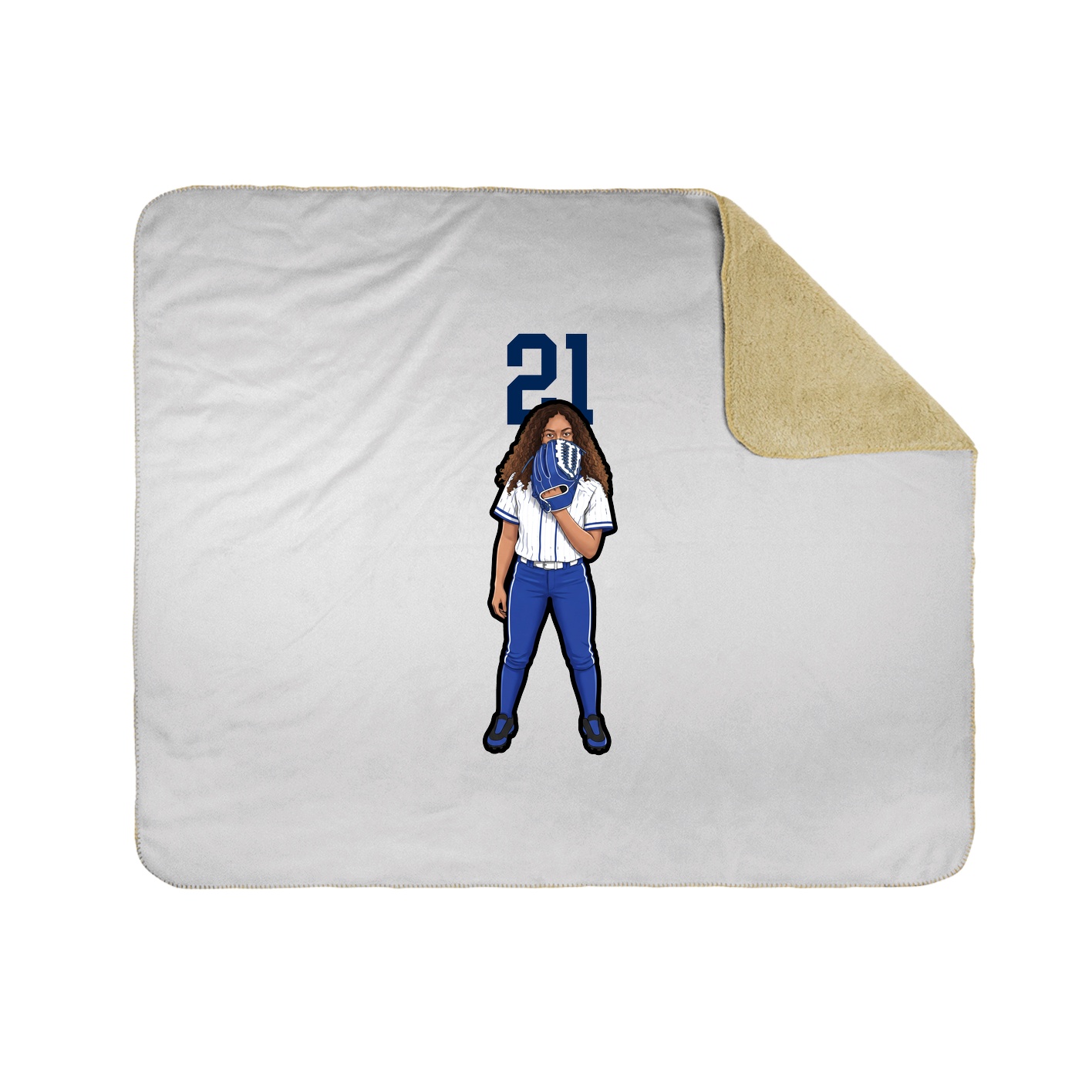 Throw Blanket — Number Top in White