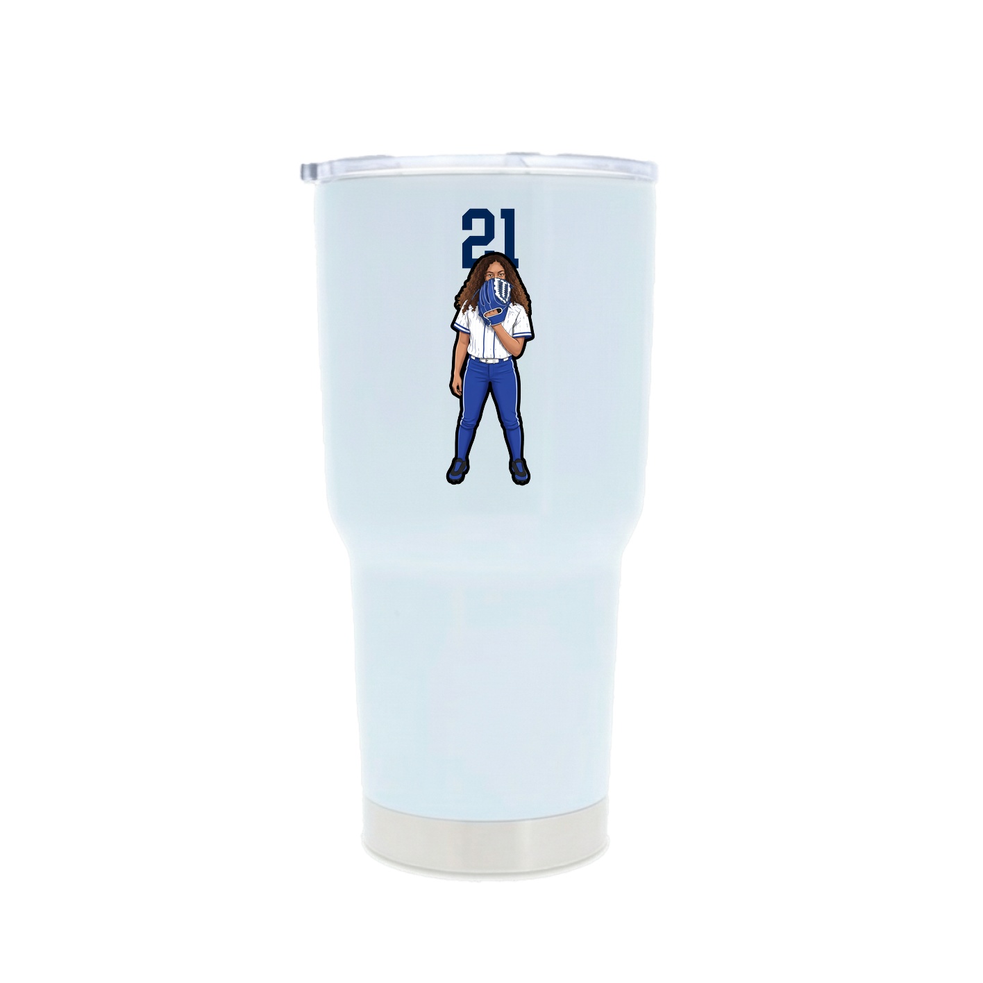 30oz Stainless Steel Tumbler — Number Top in White