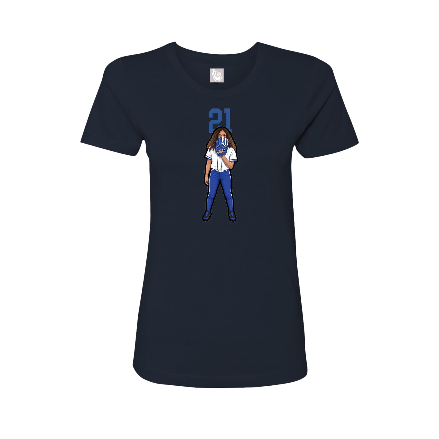 Womens Tee — Number Top in Navy