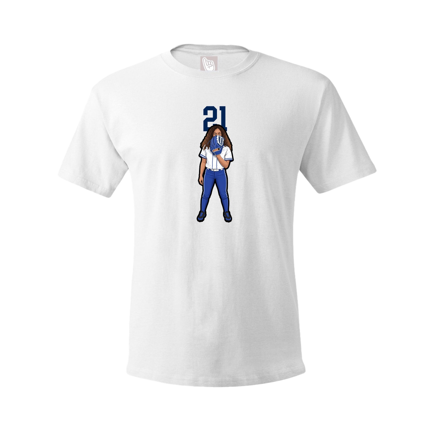 Youth Tee — Number Top in White