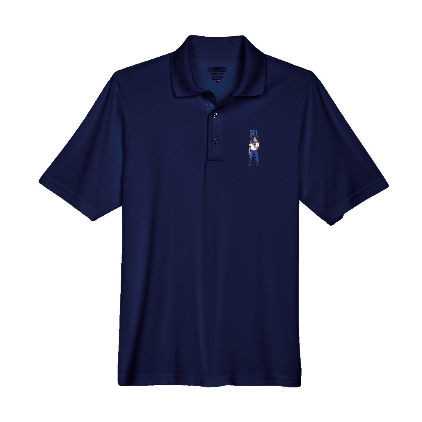 Performance Polo — Number Top in Navy