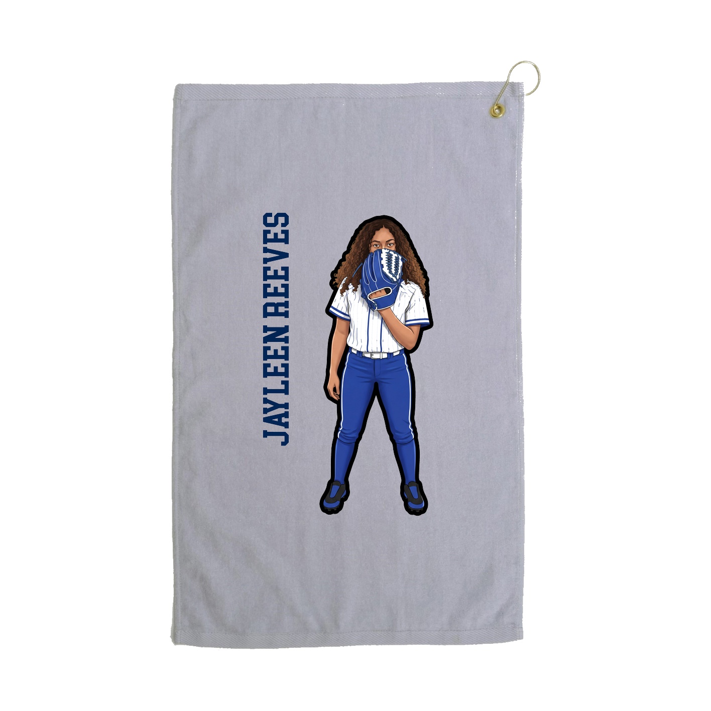 Golf Towel — Name Vertical in Grey