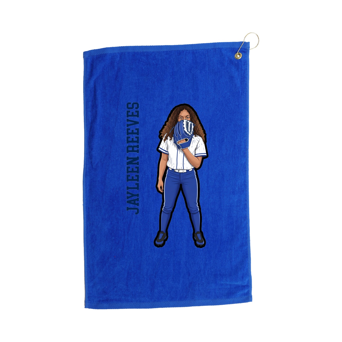 Golf Towel — Name Vertical in Royal