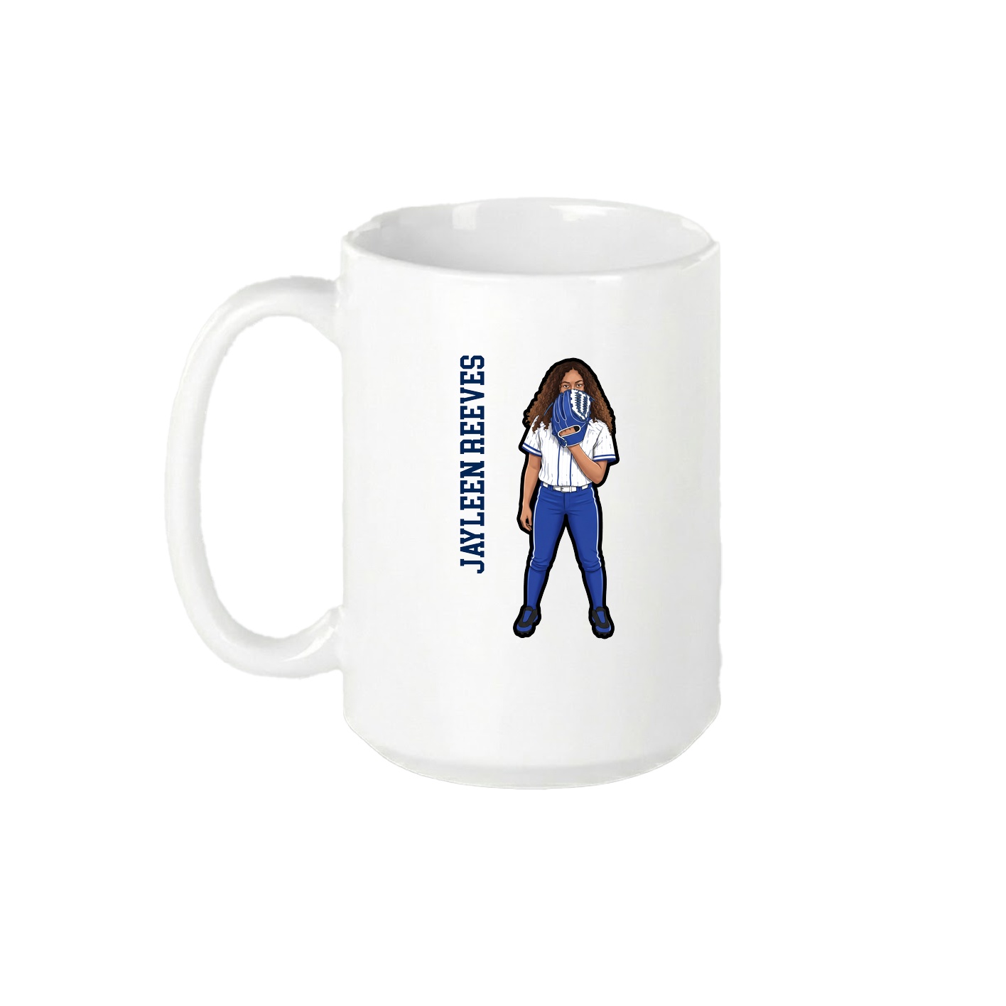 15oz Coffee Mug — Name Vertical in White