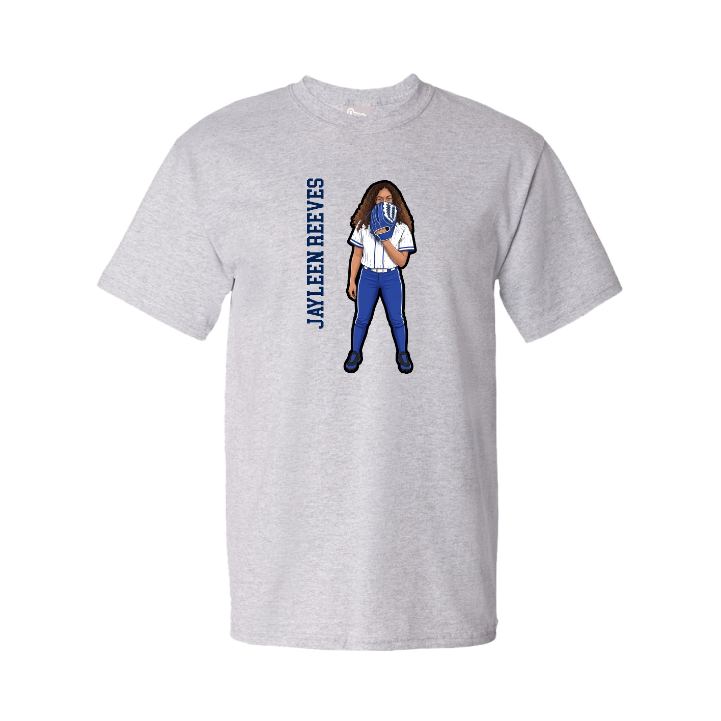Tee — Name Vertical in Grey