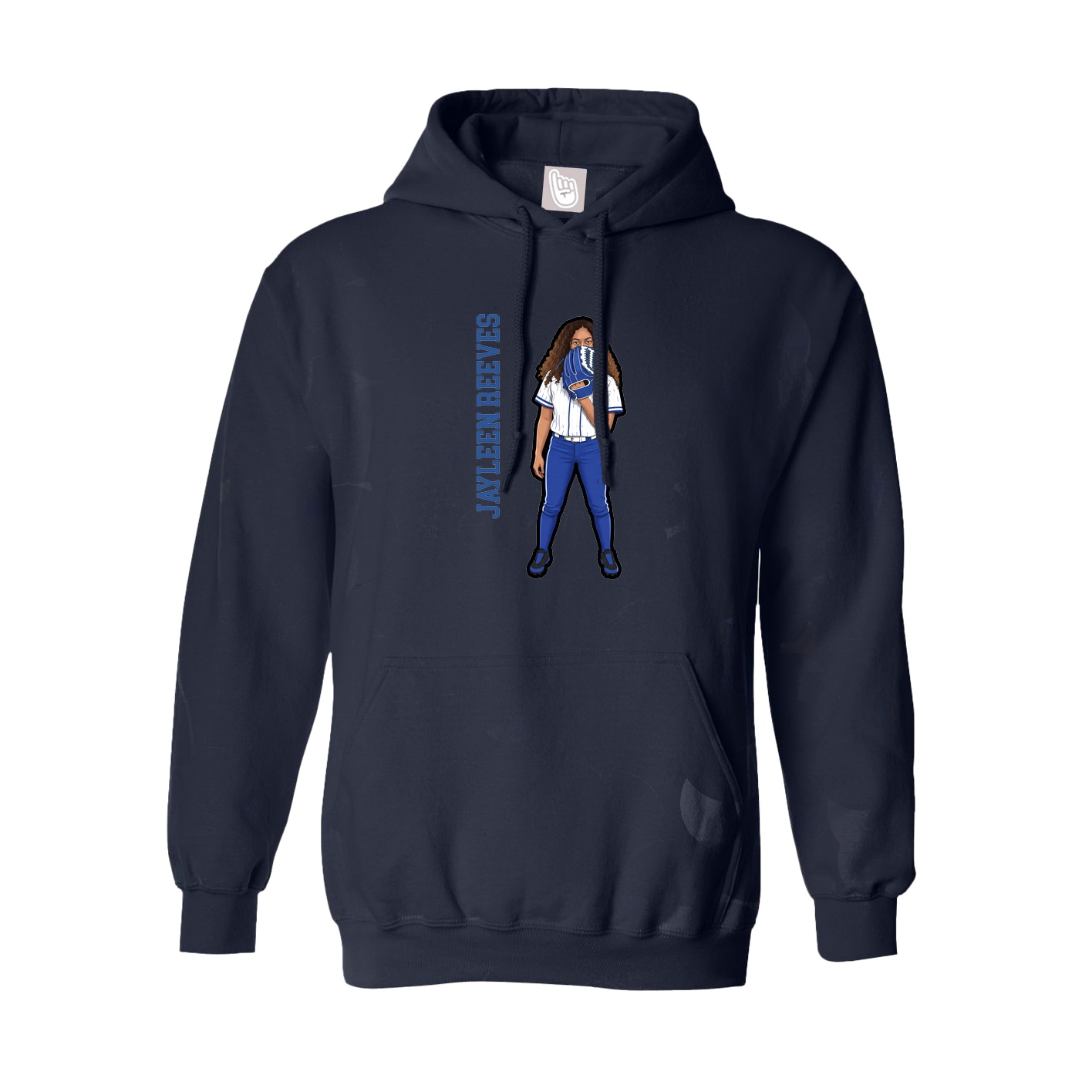 Youth Hoodie — Name Vertical in Navy