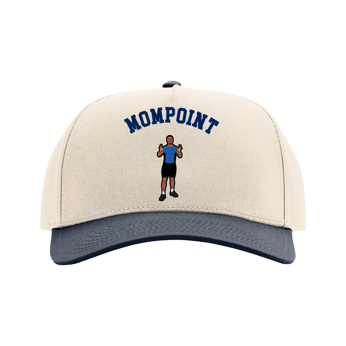 Full Fabric Five-Panel Champ Cap — Shirsey Arch in Cream/Navy