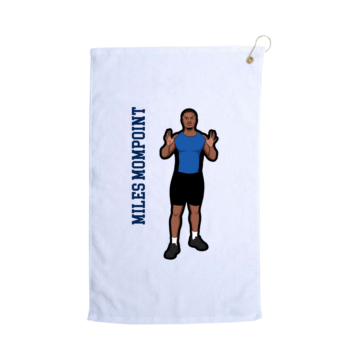 Golf Towel — Name Vertical in White