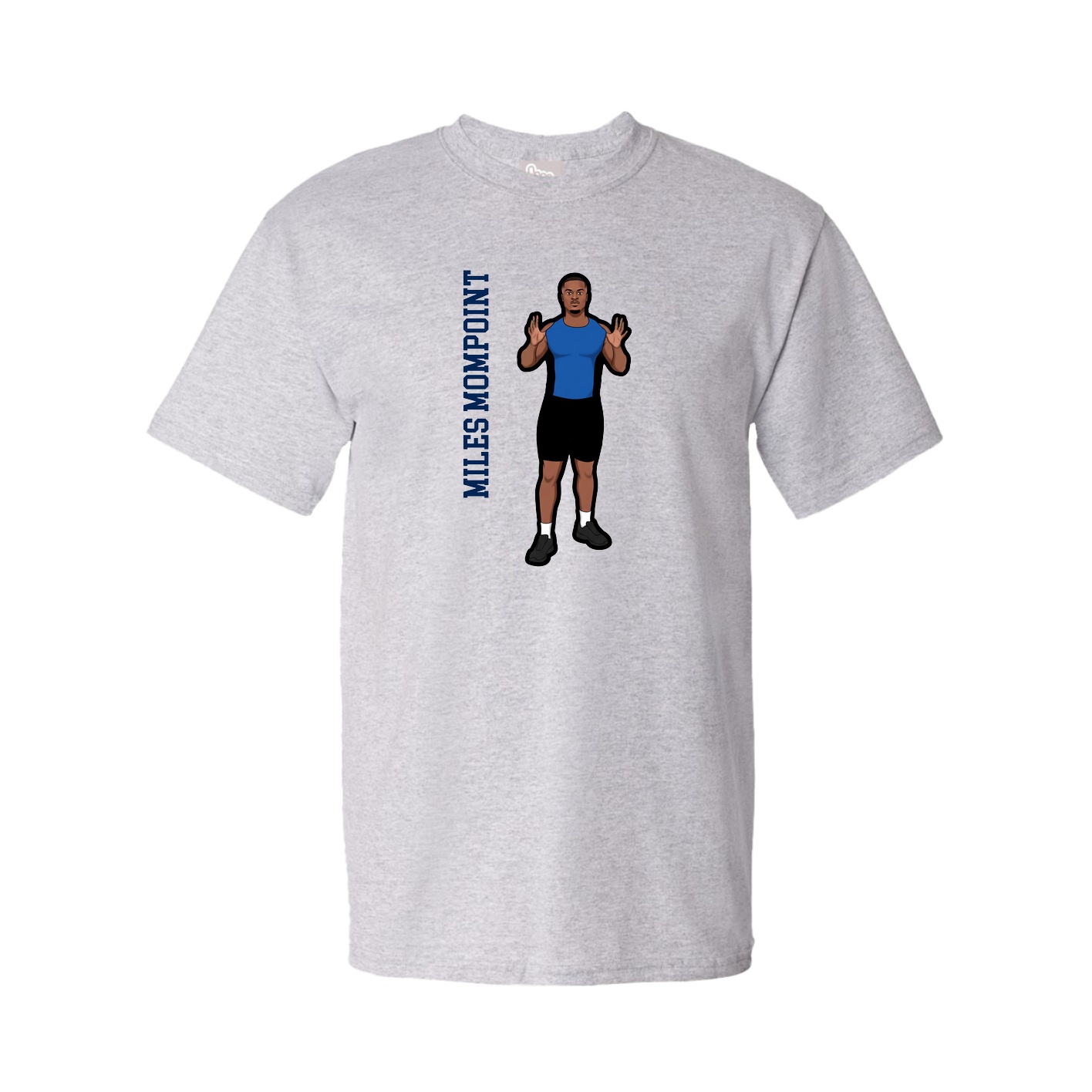 Youth Tee — Name Vertical in Grey