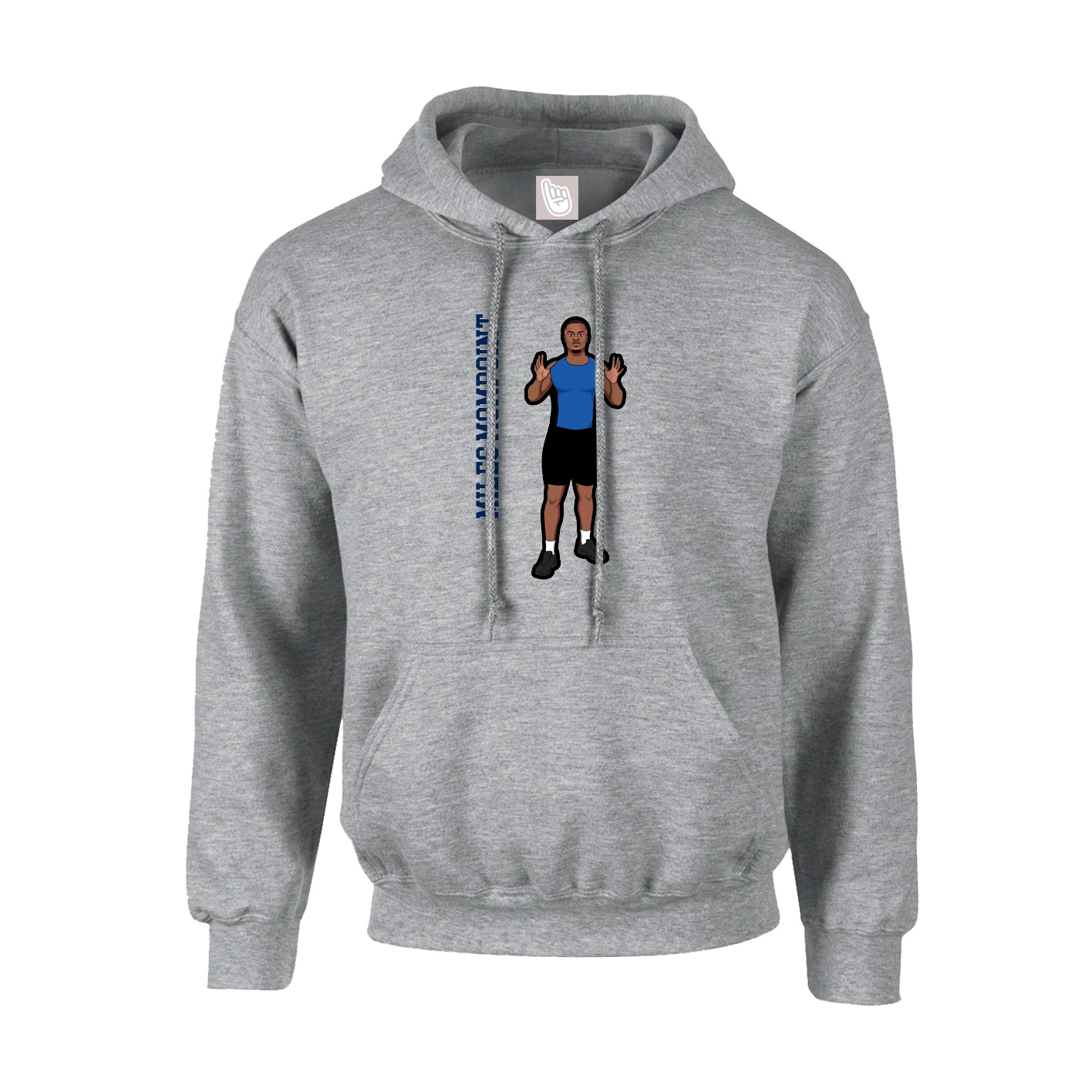 Hoodie — Name Vertical in Grey