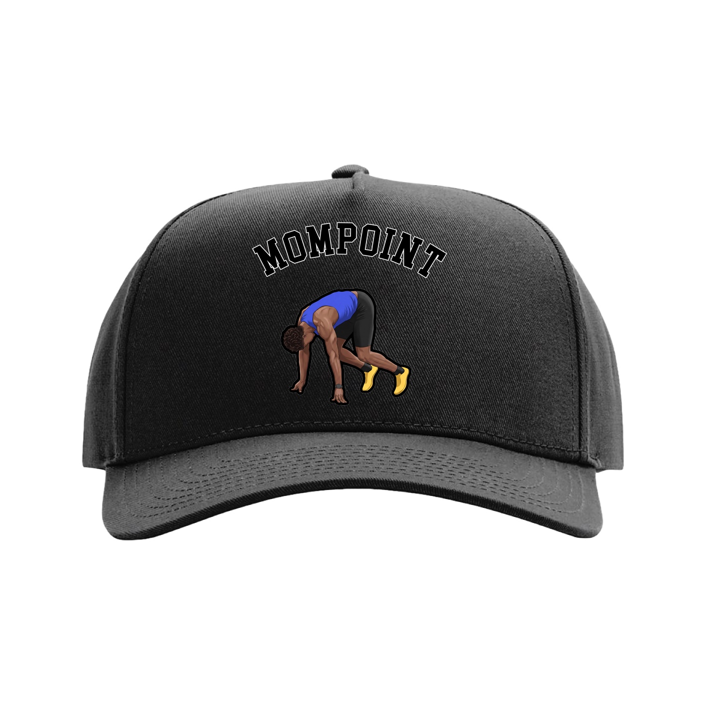 Full Fabric Five-Panel Champ Cap — Shirsey Arch in Black
